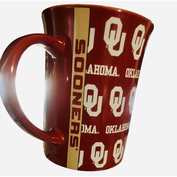 Oklahoma Sooners 15 oz Ceramic Mug Red Alternating Team Logo - Picture 3 of 7